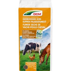 DCM Bio Gedroogde Koe-Kippen-Paardenmest 10kg Vooraanzicht