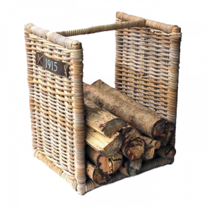 Haardmand Rotan Grijs 42x36h50cm
