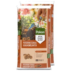30 x 40L Pokon Bio Turfvrij Terras & Balkon Planten Potgrond Vooraanzicht
