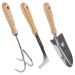 Tuingereedschap set 3delig metaal/hout