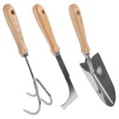 Tuingereedschap set 3delig metaal/hout