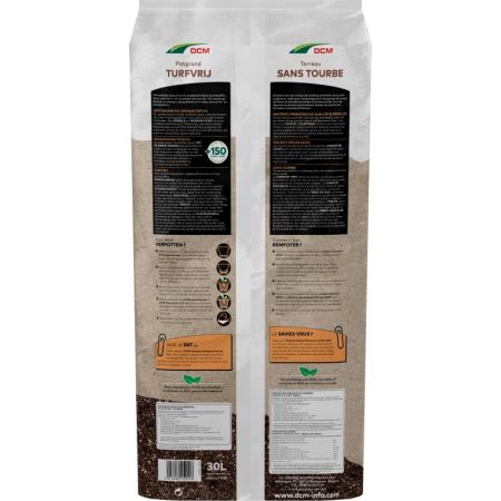 40 x 30L DCM Bio Potgrond Turfvrij Achterzijde