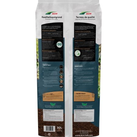 40 x 30L DCM Potgrond Groenten & Kruiden Achterzijde