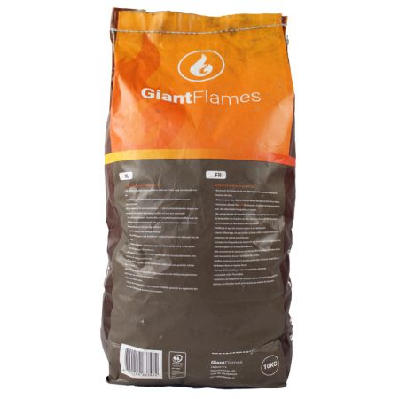 18 x 10kg Giant Flames houtskool briketten Achteraanzicht
