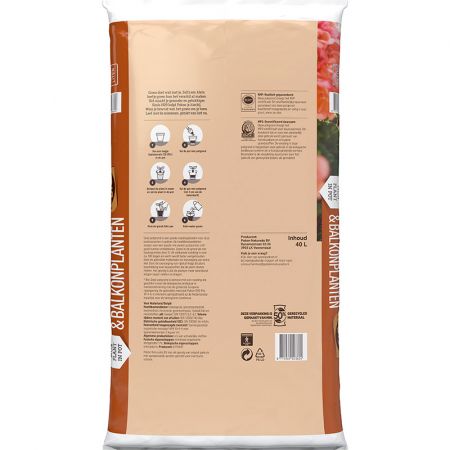 Zak Pokon Bio Terras & Balkon Planten Potgrond 40L achterkant