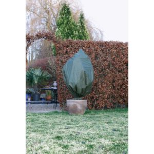 Winterafdekhoes met koord groen Ø50cmx1m 50 g/m² set à 3 stuks Vooraanzicht