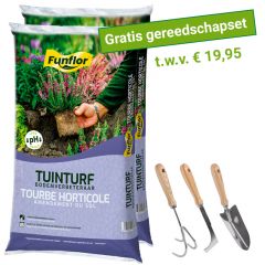 30 x 40L Funflor Tuinturf + gratis 3-delig gereedschapset t.w.v. € 19,95