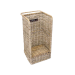 Haardmand Rotan Grijs Met Wielen 35x45h90cm