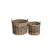 Haardmand Rotan Grijs Met Wielen d60h48 Set2