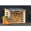 Openhaard hout berging Brandr onbehandeld vuren 19 mm incl. dakleer sfeerfoto
